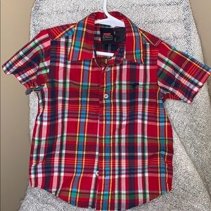 Wrangler jeans Co. plaid shirt sleeve boys shirt